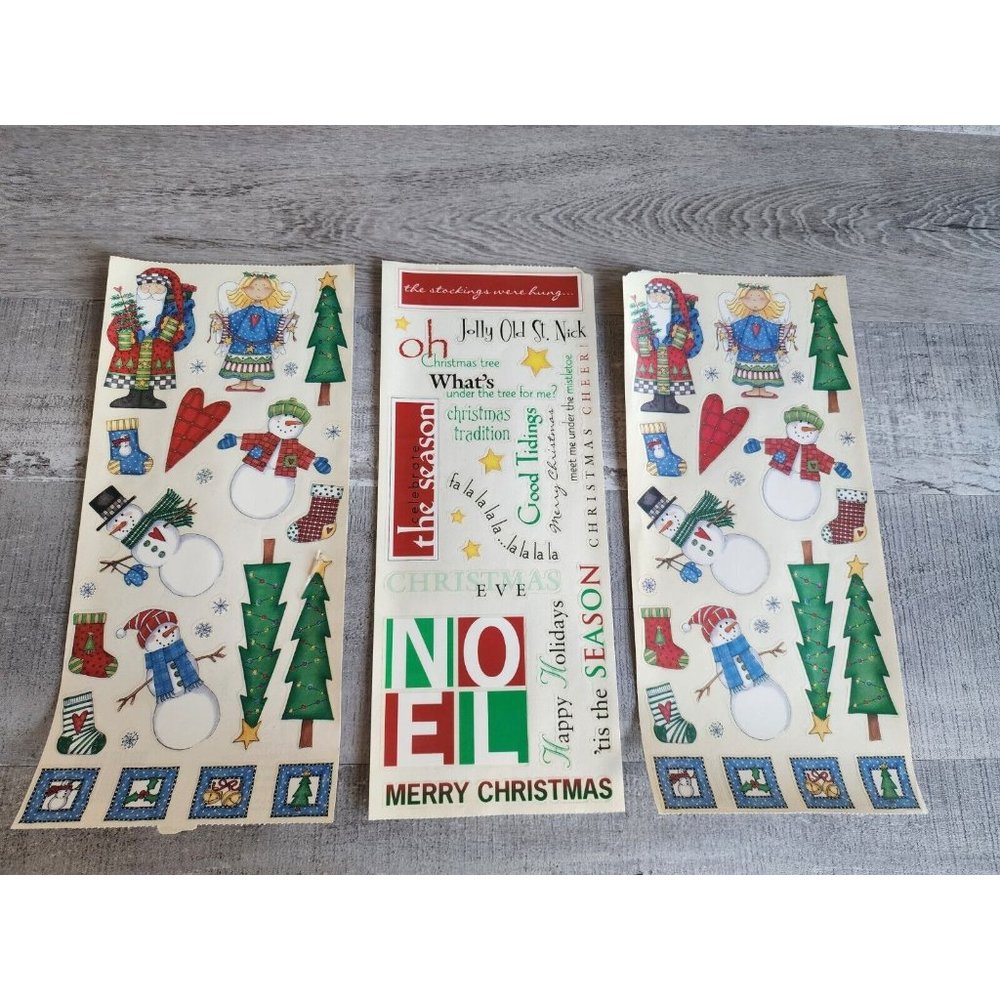 Jumbo Sticker Sheets - MAMBI Country Christmas Santa Scrapbook NEW Retired #39